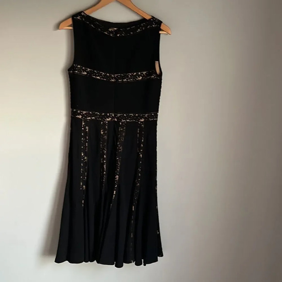 Tadashi Shoji Black Midi Dress with Lace Accents - Picture 4 of 16